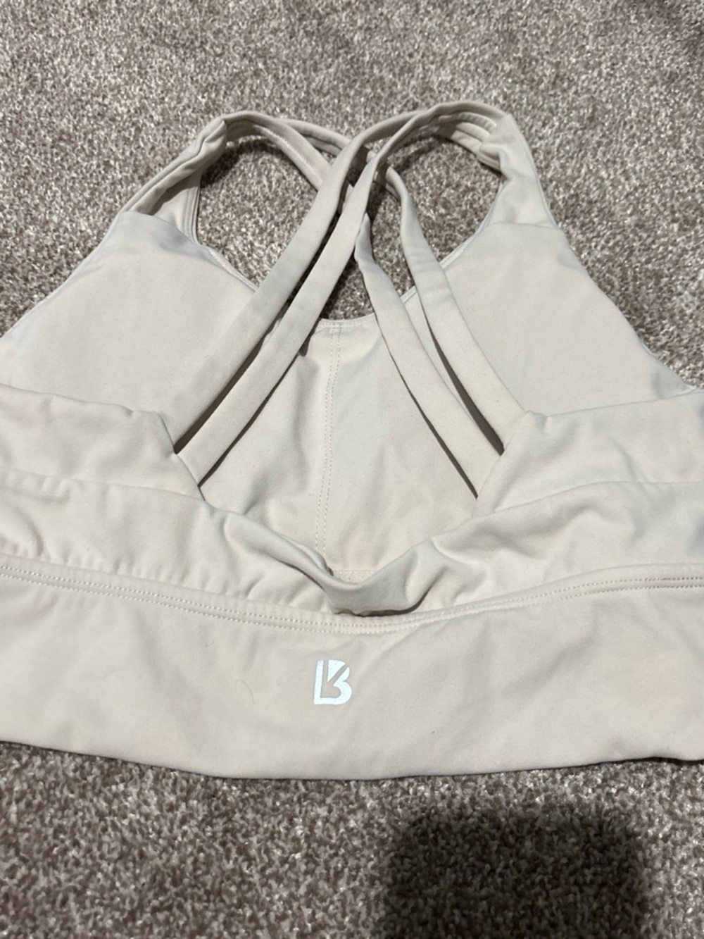 BuffBunny Beige Strappy Sports Bra